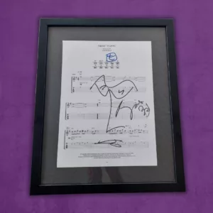U2 sheet music signed by the band U2