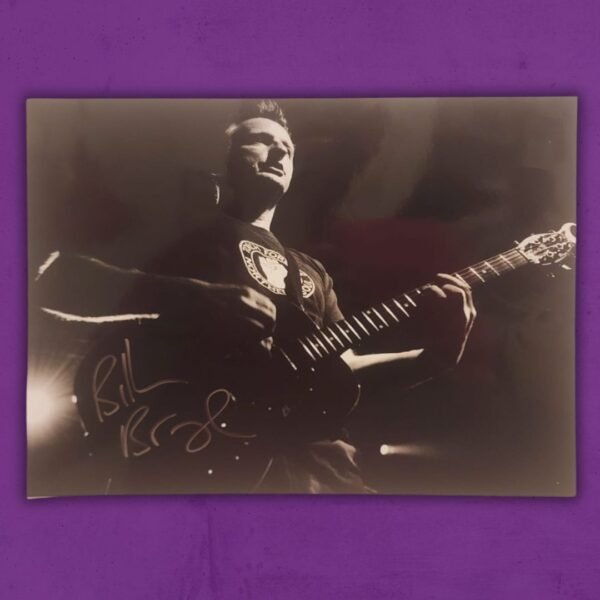 Billy Bragg Hand signed black and white photograph